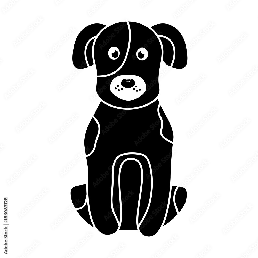 Fototapeta premium dog or puppy pet icon image vector illustration design black