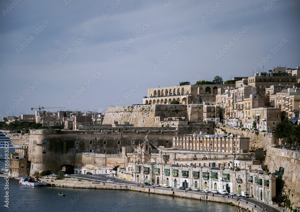 la valletta old town fortifications architecture scenic view in malta