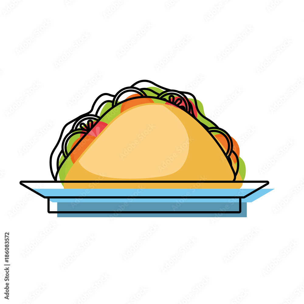 sandwich on plate vector illustration sandwich on plate vector illustration