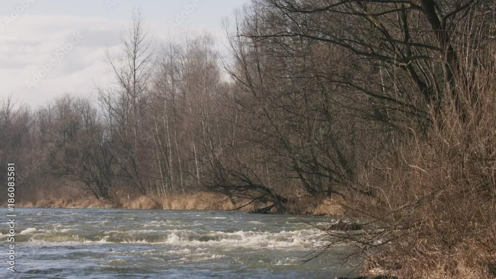 Slow river in the fall in Europe Slow river in the fall in Europe