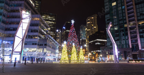 Christmas tree and lights in Vancouver downtown