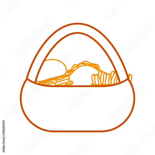 picnic basket with food icon