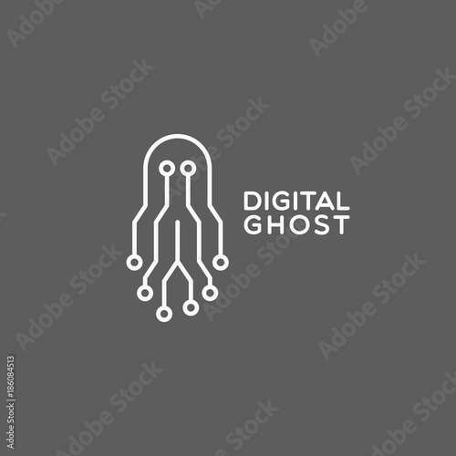 Digital ghost logo