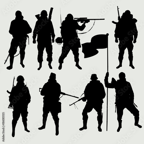 The set of images soldiers silhouettes vector EPS10