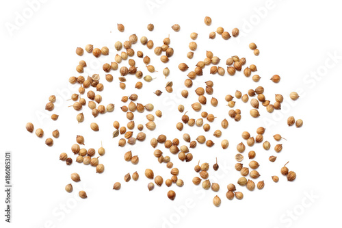 coriander seeds isolated on white background