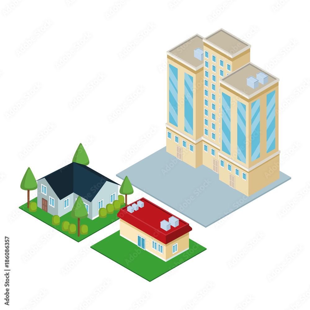 Isometric city 3d icon vector illustration graphic design Isometric city 3d icon vector illustration graphic design