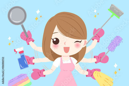 cute cartoon housewife