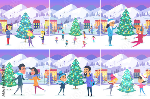 Poster of Christmas Pictures with People on Ice