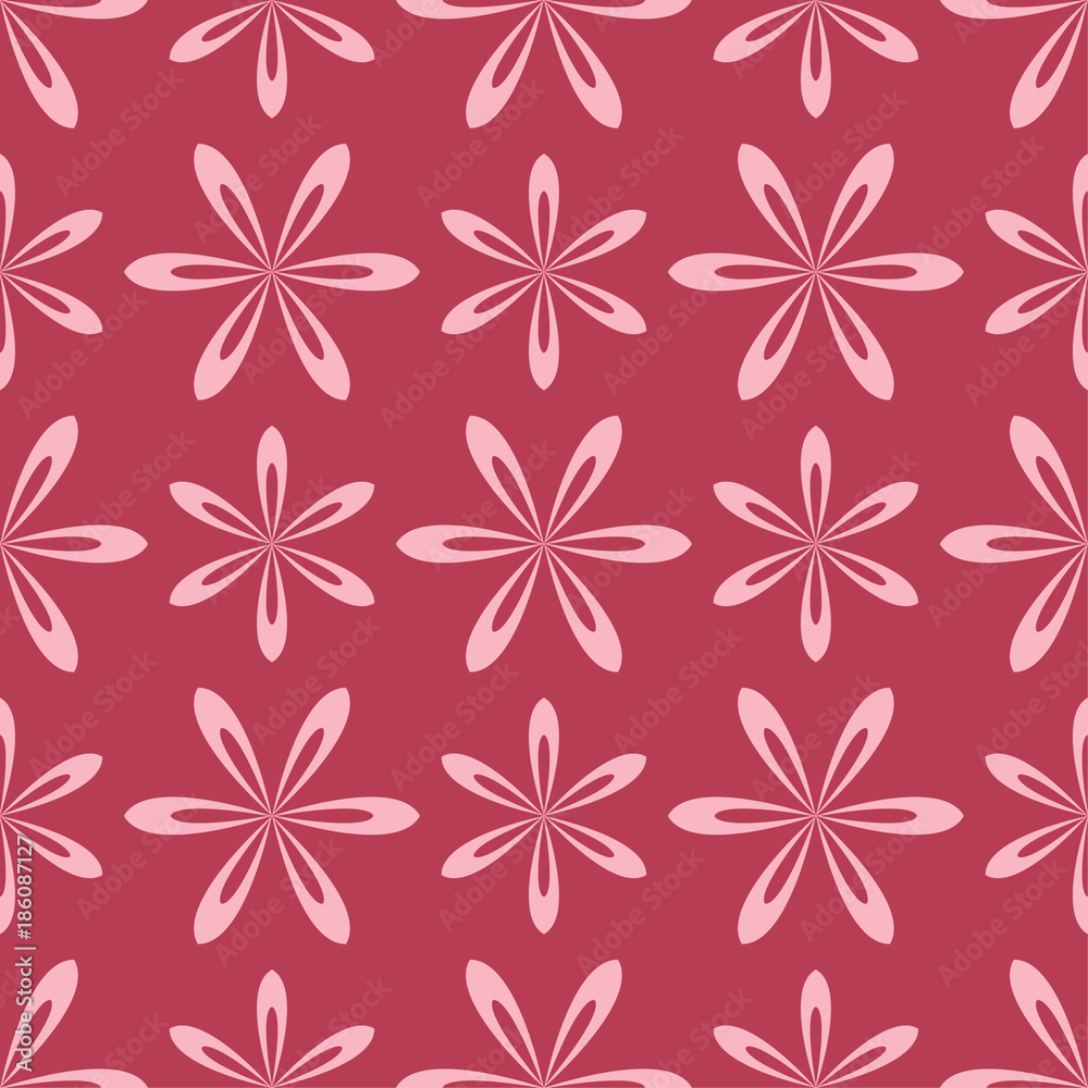 Floral seamless pattern on red background Floral seamless pattern on red background