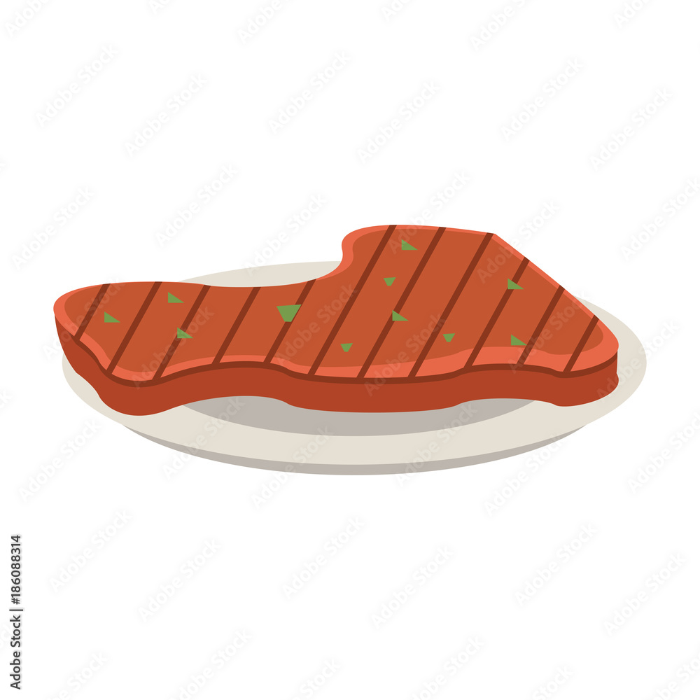 Meat on dish icon vector illustration graphic design Meat on dish icon vector illustration graphic design