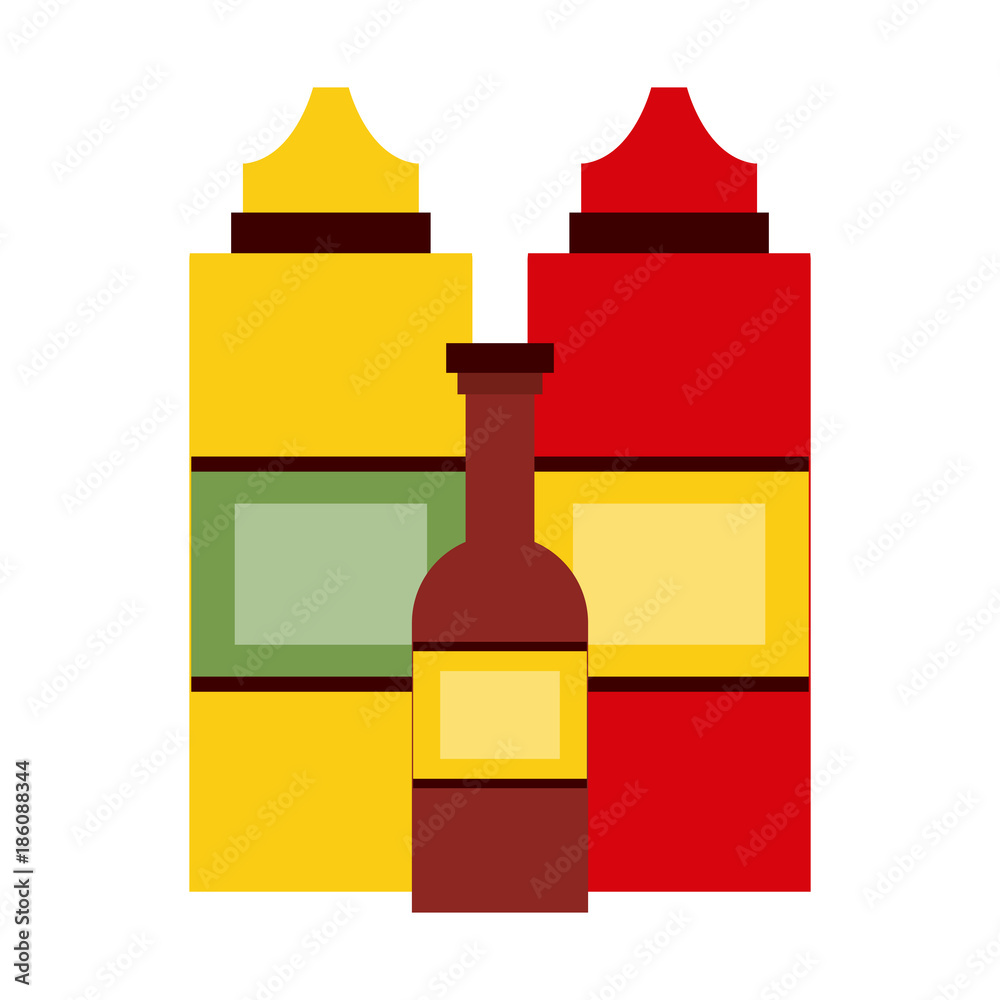 Sauces bottles isolated icon vector illustration graphic design Sauces bottles isolated icon vector illustration graphic design