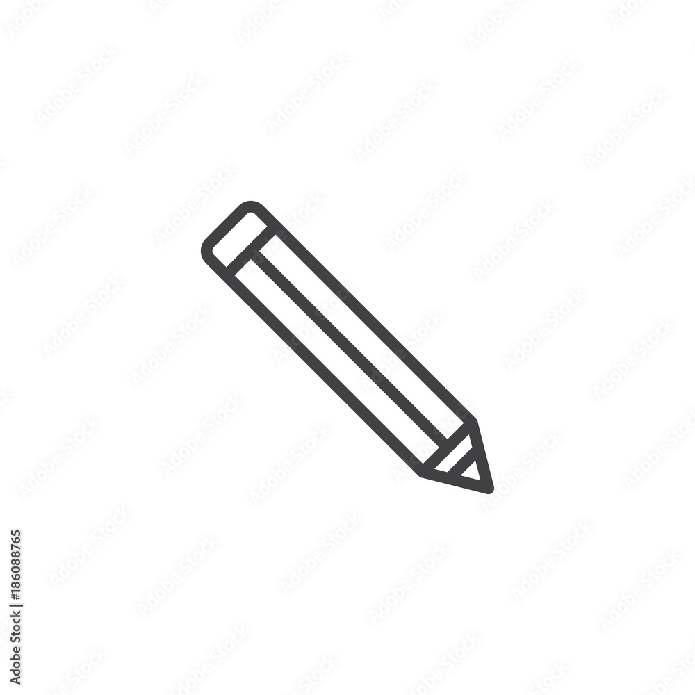 Pencil line icon, outline vector sign, linear style pictogram isolated on white. Crayon symbol, logo illustration. Editable stroke Pencil line icon, outline vector sign, linear style pictogram isolated on white. Crayon symbol, logo illustration. Editable stroke