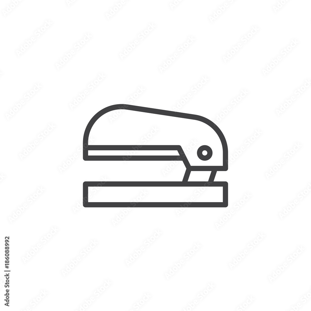 Stapler line icon, outline vector sign, linear style pictogram isolated on white. Symbol, logo illustration. Editable stroke Stapler line icon, outline vector sign, linear style pictogram isolated on white. Symbol, logo illustration. Editable stroke