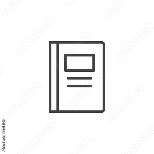 Notebook line icon, outline vector sign, linear style pictogram isolated on white. Note book symbol, logo illustration. Editable stroke