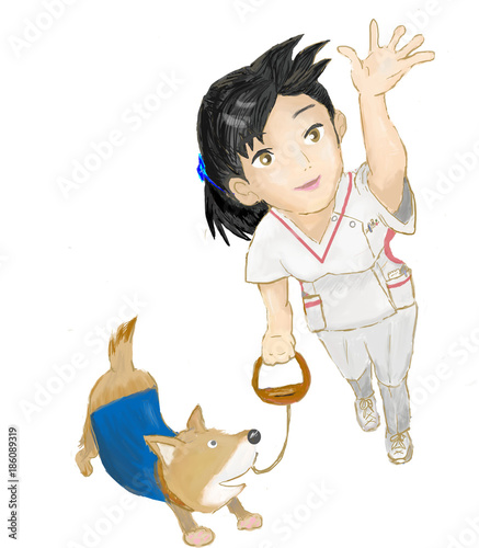 看護師と犬