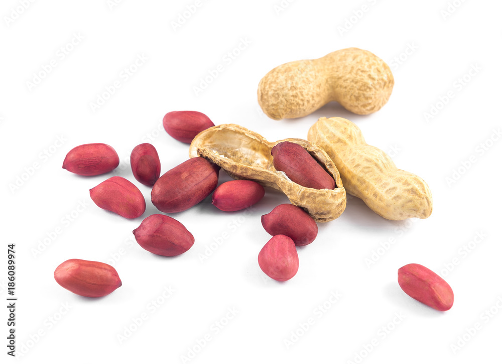 Peanuts isolated on white background Peanuts isolated on white background