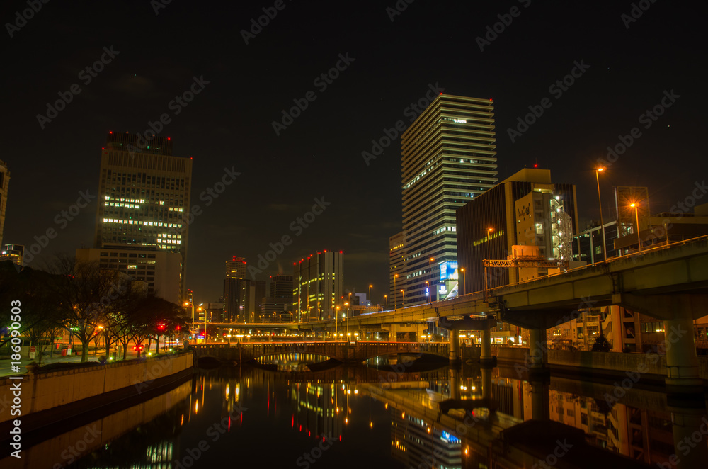 Obraz premium 大阪・堂島川の夜景