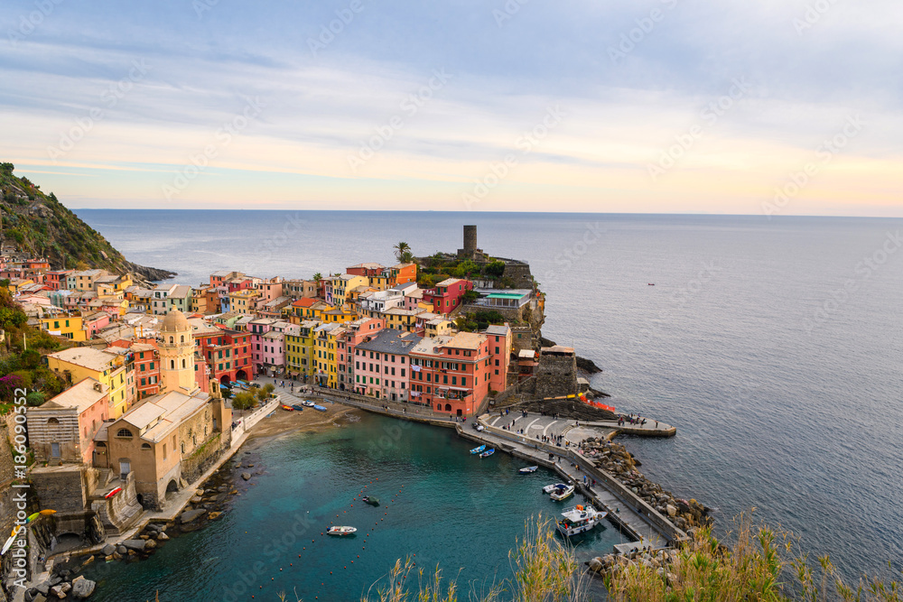 colorful town of vernazza at cinque terre, italy