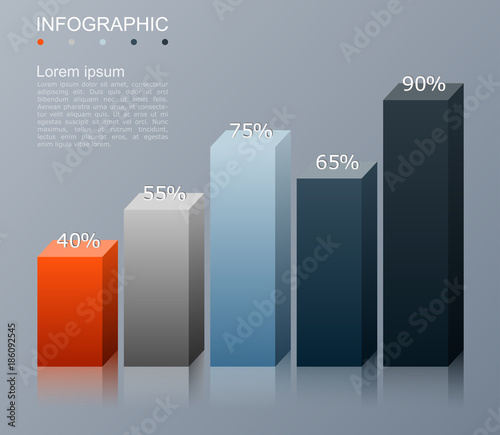 Infographic elements in modern fashion with bar chart