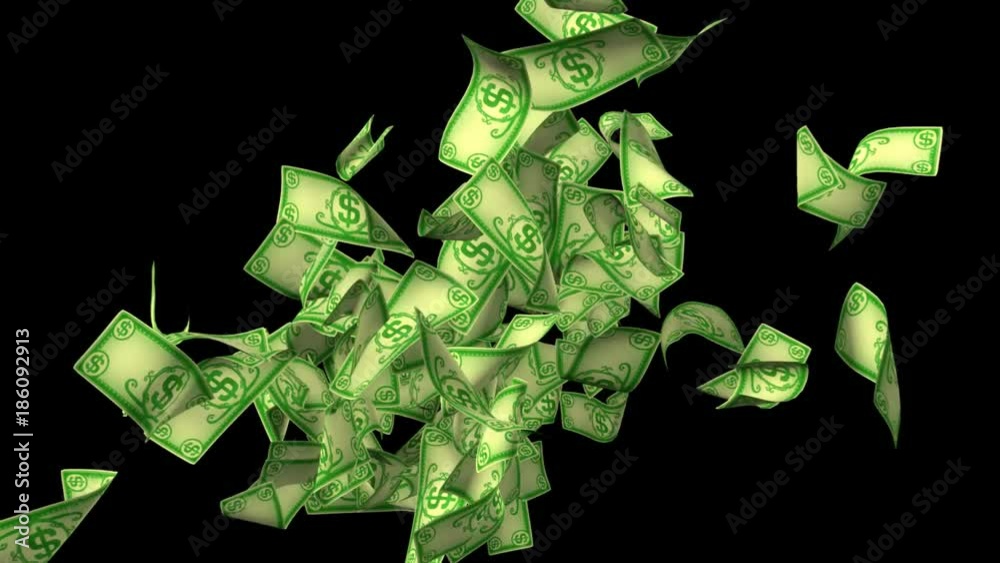 3 anims in clip. 2 cash explosions, and 1 raining cash overlay effect. This short anim is perfect for games, apps, commercials, and marketing presentations. Transparency is embedded in video.