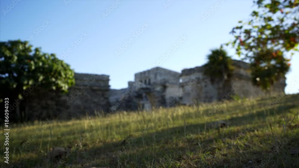 yucatan tropical coast, ancient mayan ruins on the coast of caribbean sea yucatan tropical coast, ancient mayan ruins on the coast of caribbean sea