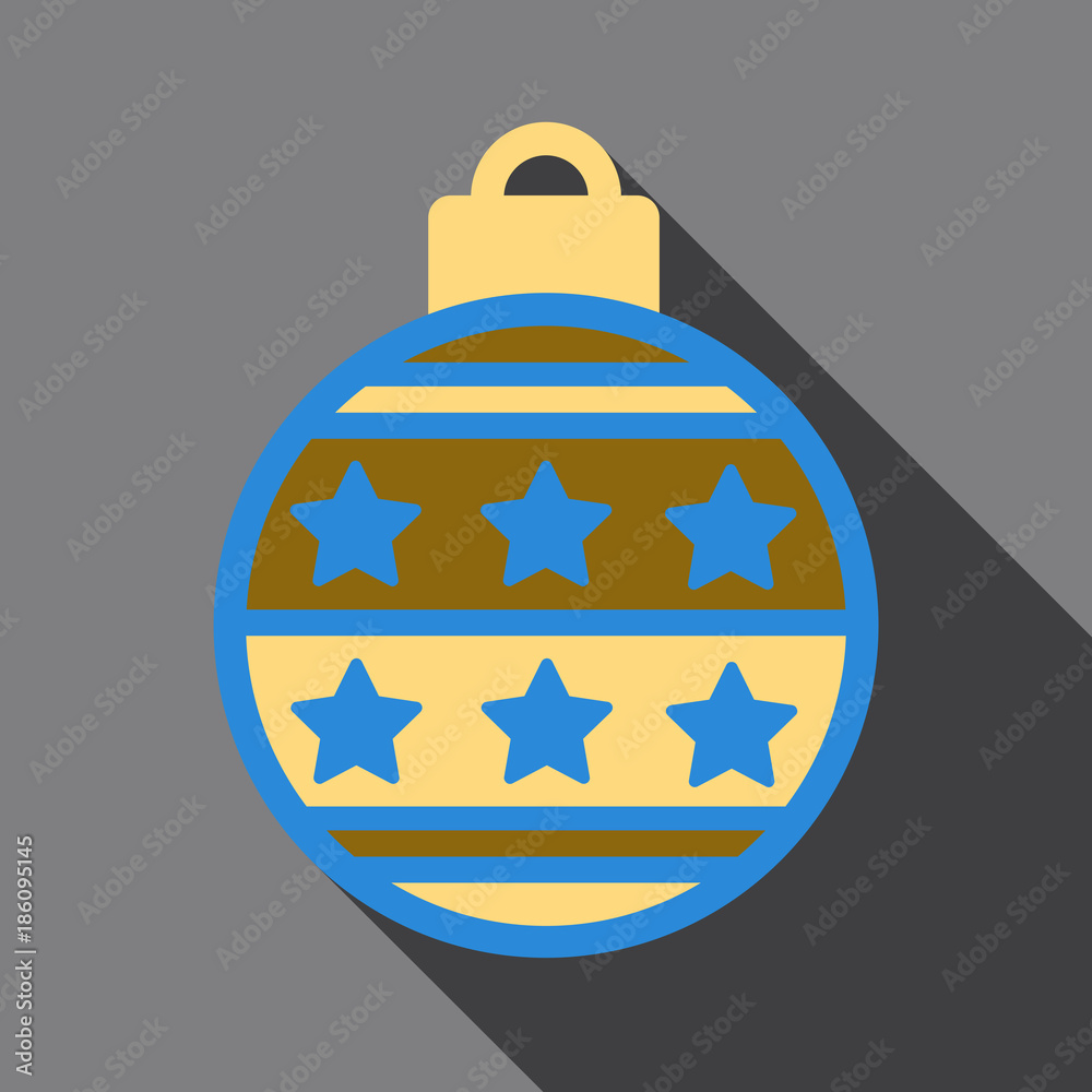 Obraz premium Flat Icon with shadow christmas ball