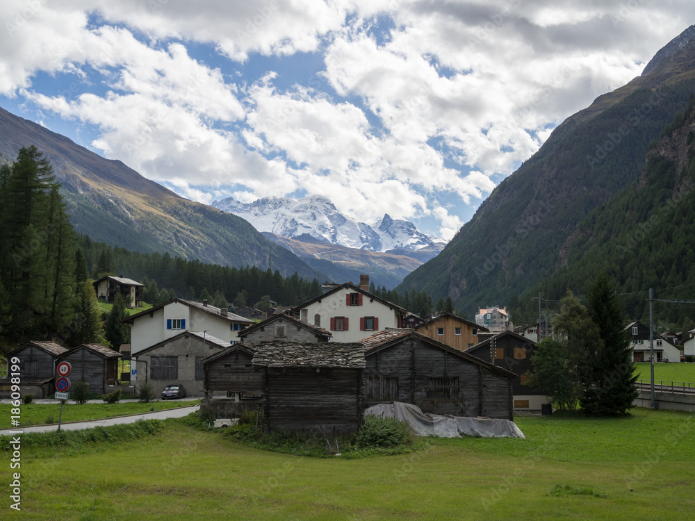 Urban view of Randa, Switzerland Urban view of Randa, Switzerland