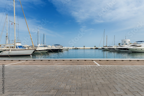 Yachthafen Renderbackplate von Santa Eularia auf Ibiza Spanien 2 photo