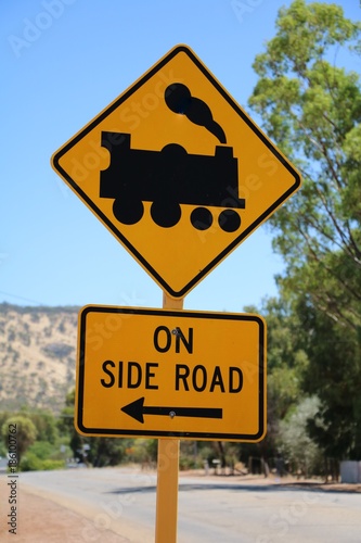 Railway crossing on side road, Australia