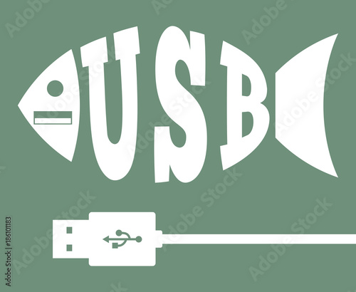 USB connection, abstract fish