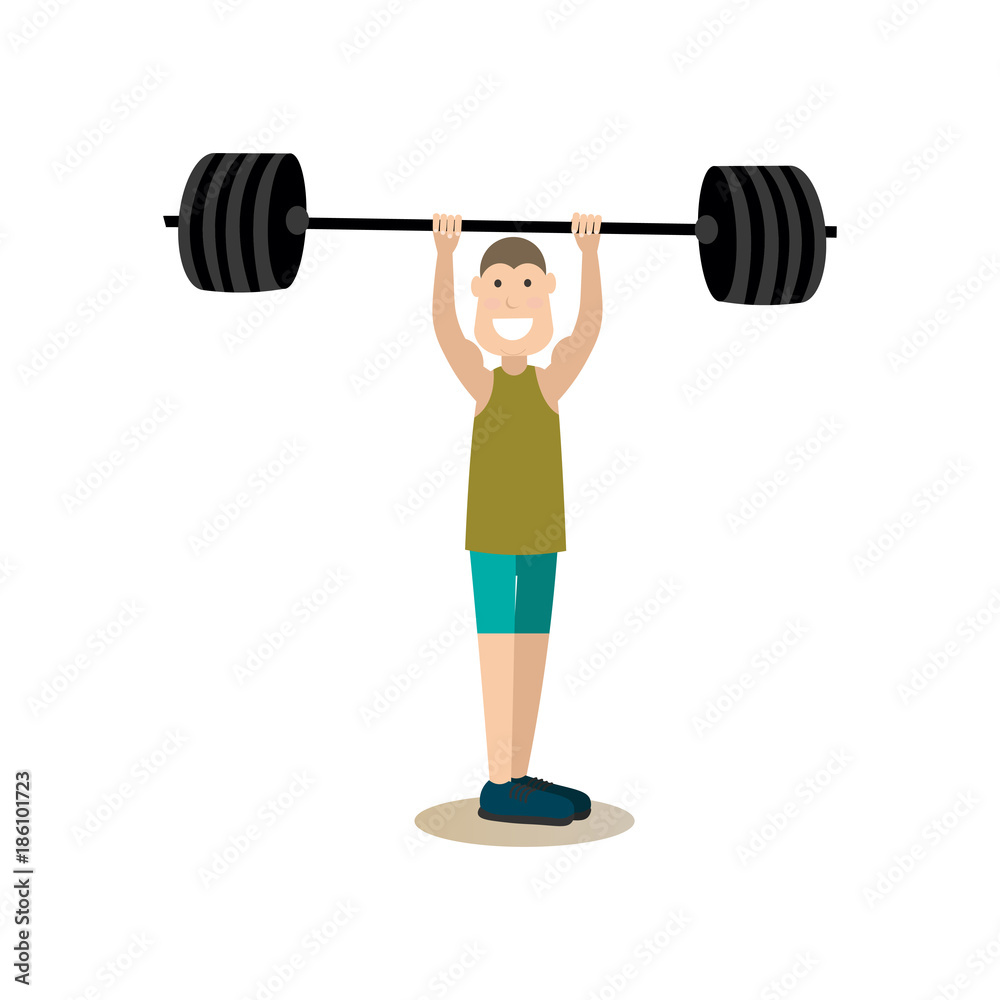 Fototapeta premium Gym people concept vector illustration in flat style