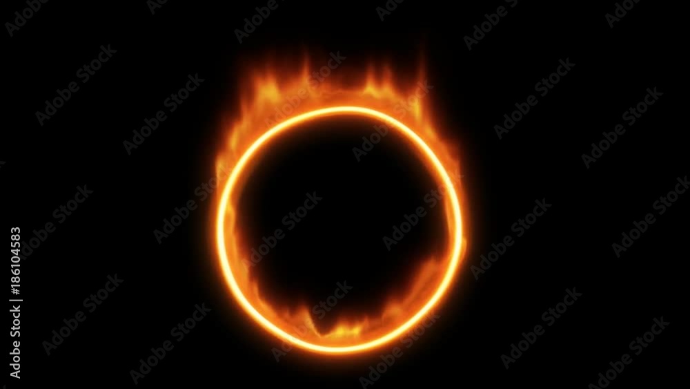 Ring of fire. Seamless loop. For all of your ring of fire needs! This short animation is perfect for games, apps, commercials, and marketing presentations. Transparency is embedded in video.