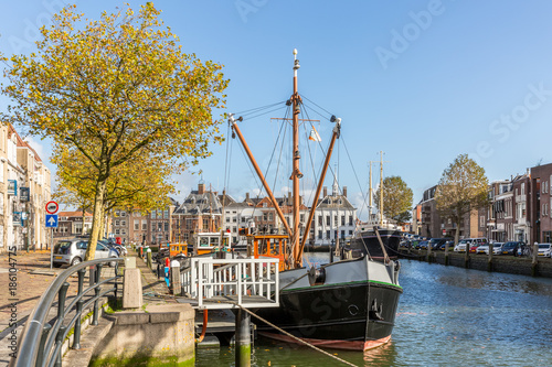 a ship in the harbour of Maassluis, The Netherlands photo