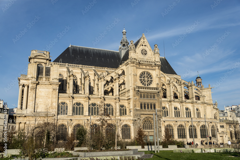 Paris, France - January 1, 2015: Church of St Eustache (Eglise Saint-Eustache) , Paris, France