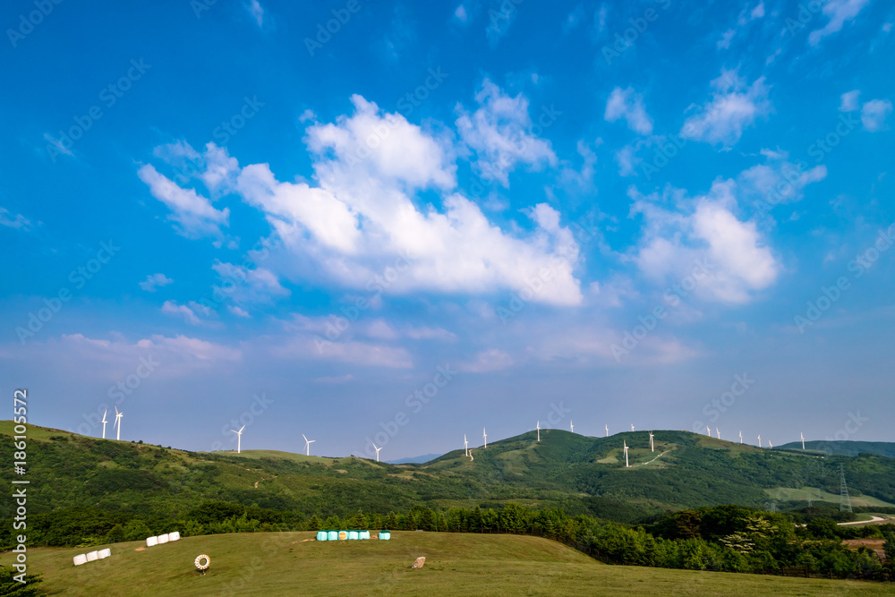 Wind generator in Samyang ranch. Daegwallyeong-myeon, Pyeongchang-gun, South korea.