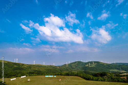 Wind generator in Samyang ranch. Daegwallyeong-myeon, Pyeongchang-gun, South korea.