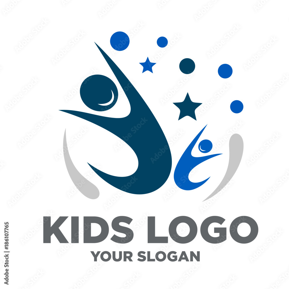 Naklejka premium kids logo vector