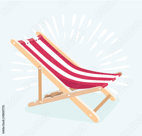 Vector flat style beach chair illustration for summer vacation and travel concept