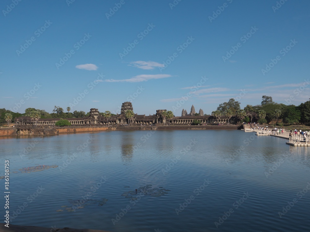 Siem Reap-December 22, 2017:Angkor Wat - famous Cambodian landmark