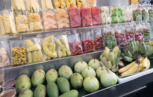 Different kind of tropical fruits