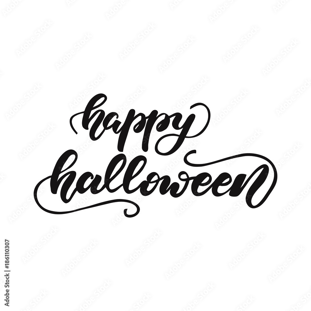 Lettering Happy Halloween. Vector illustration.