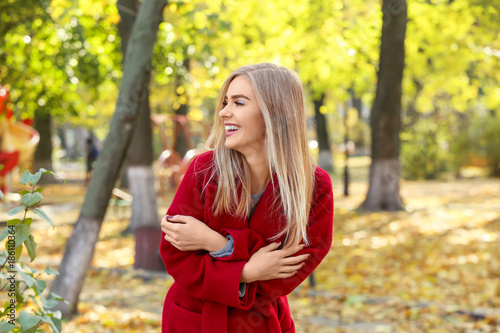 Beautiful smiling woman in ...