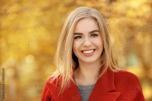 Beautiful smiling woman in ...