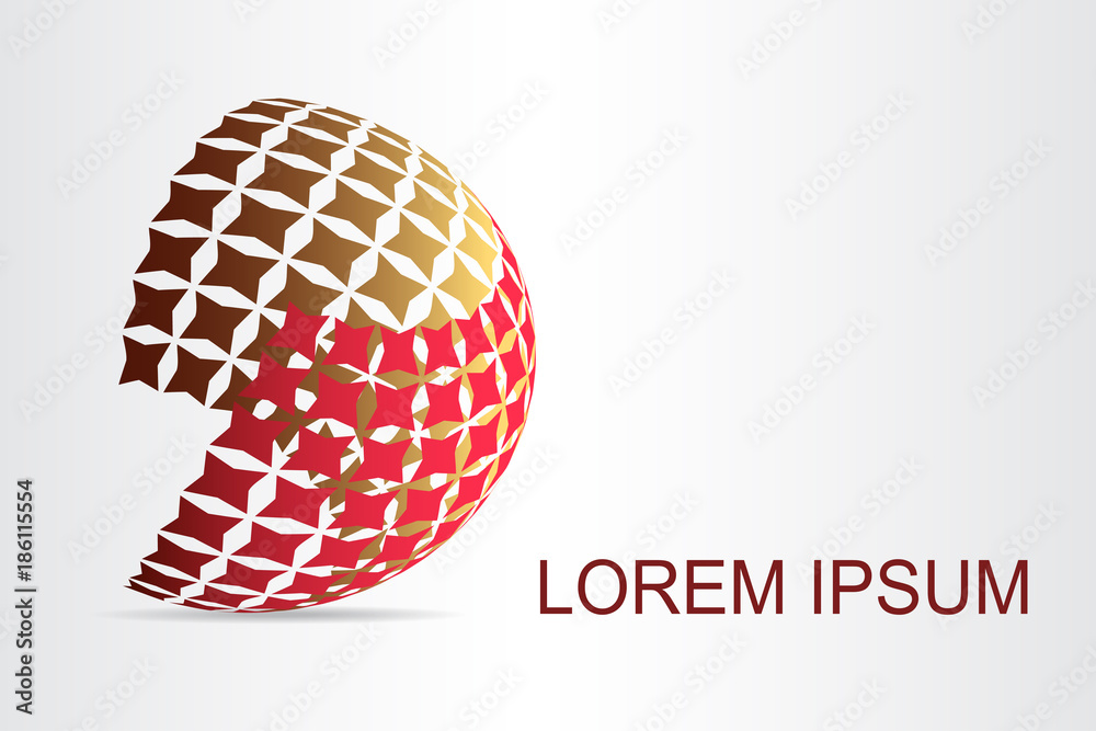 Logo stylized spherical surface with abstract shapes Logo stylized spherical surface with abstract shapes