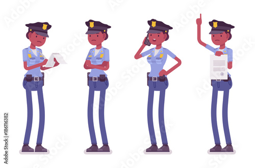 Young bust policewoman
