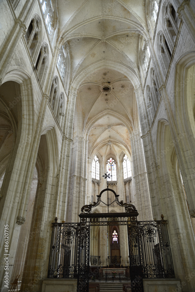 Nef de l'abbaye Saint-Germain à Auxerre en Bourgogne, France