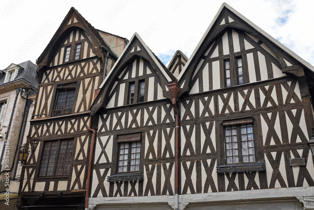 Maisons à colombages à Auxerre en Bourgogne, France