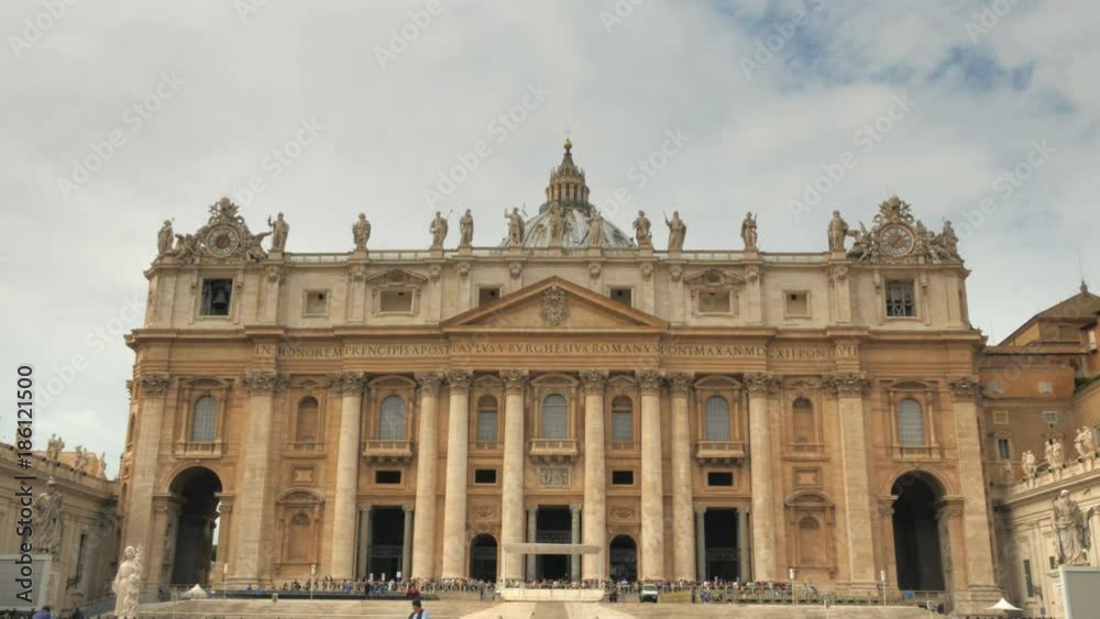 a close up view of the outside of saint peter's basilica in rome, italy