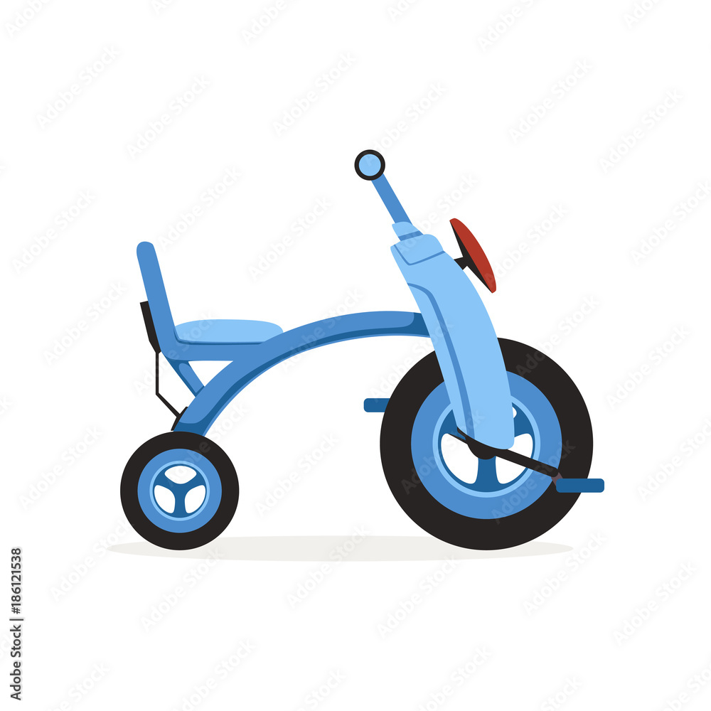 Blue tricycle for children, kids bicycle vector Illustration Blue tricycle for children, kids bicycle vector Illustration