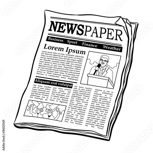 Newspaper coloring book vector illustration
